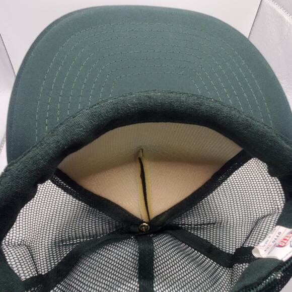 Vintage Otto Trucker Hat Snapback Mesh Foam Front Green Gold “Bear’s Suck” Cap - Picture 7 of 7